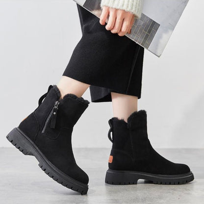 Women's Winter Waterproof Fur-Lined Casual Boots with Non-Slip Sole