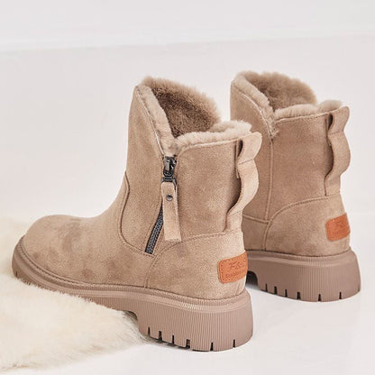 Women's Winter Waterproof Fur-Lined Casual Boots with Non-Slip Sole