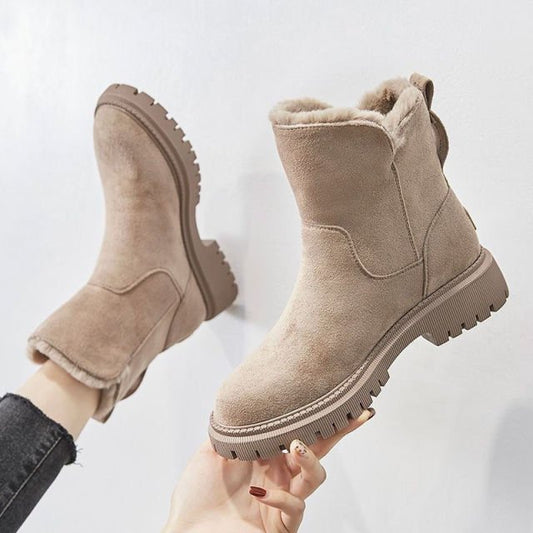 Women's Winter Waterproof Fur-Lined Casual Boots with Non-Slip Sole