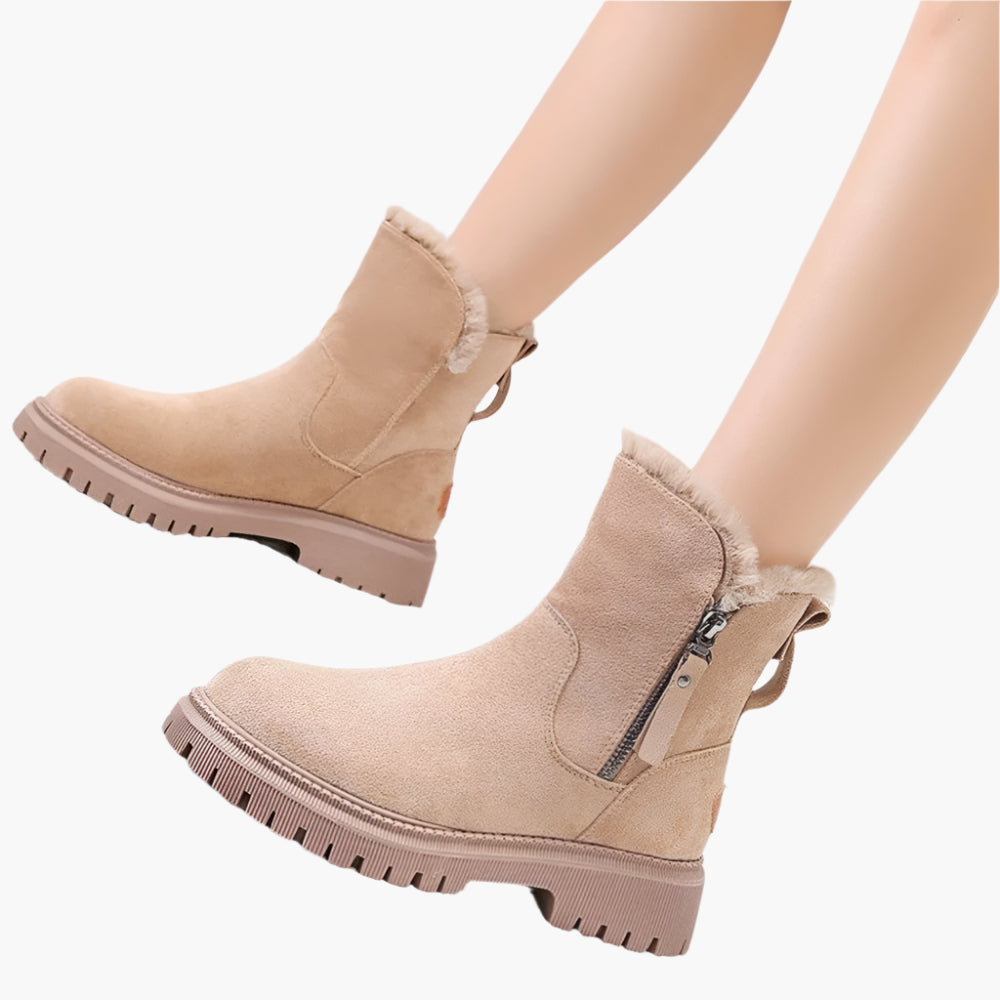 Women's Winter Waterproof Fur-Lined Casual Boots with Non-Slip Sole