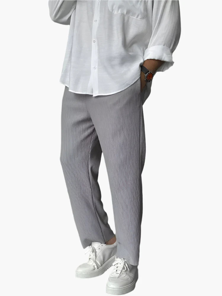 Men's Relaxed Fit Luxury Pleated Trousers for Everyday & Formal Wear