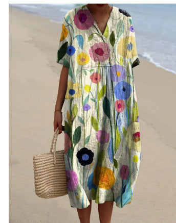 Christina – Comfortable Loose Printed Long Dress