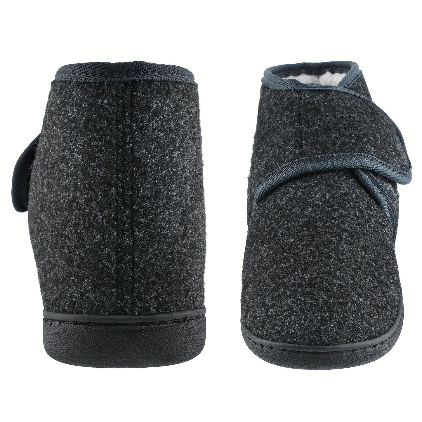 Men's Vintage Comfort Indoor Slippers with Ankle Strap and Velcro Closure