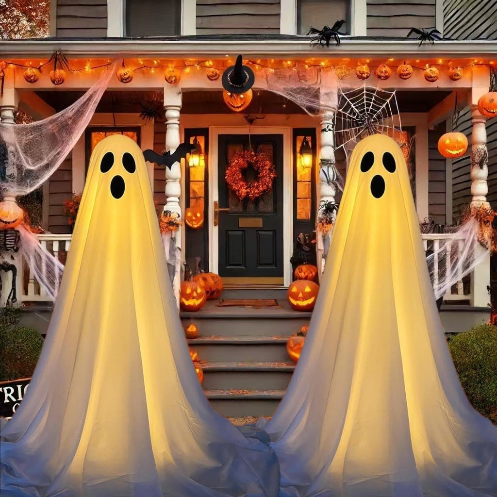 Halloween Ghost Witch Hat Light-Up Decoration for Parties and Spooky Home Decor