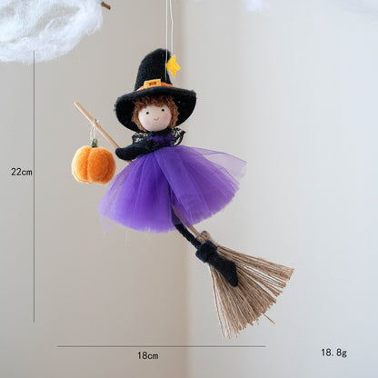 Halloween Witch Doll Hanging Decoration for Spooky Party Decor