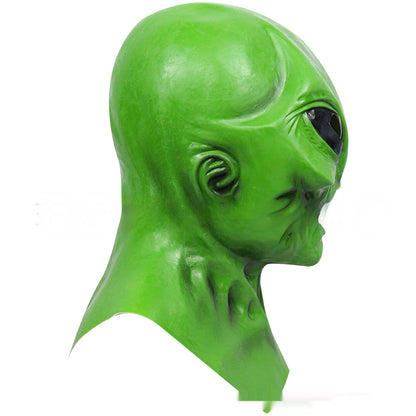 Halloween Green Alien Latex Mask for Adults – Sci-Fi Costume Accessory