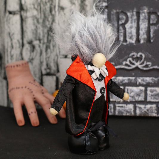 Halloween Vampire Gnome Doll Decoration for Spooky Parties and Haunted Home Decor