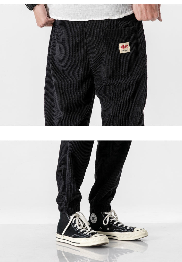 Stuart – Solid Color Distressed Men's Corduroy Harem Pants