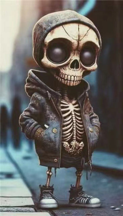 Halloween Skeleton Doll Resin Figurine – Spooky Decorative Statue for Parties & Home