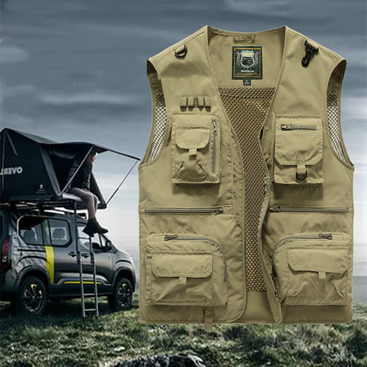 Men's Outdoor Utility Multi-Pocket Camping Vest – Lightweight Adventure Waistcoat