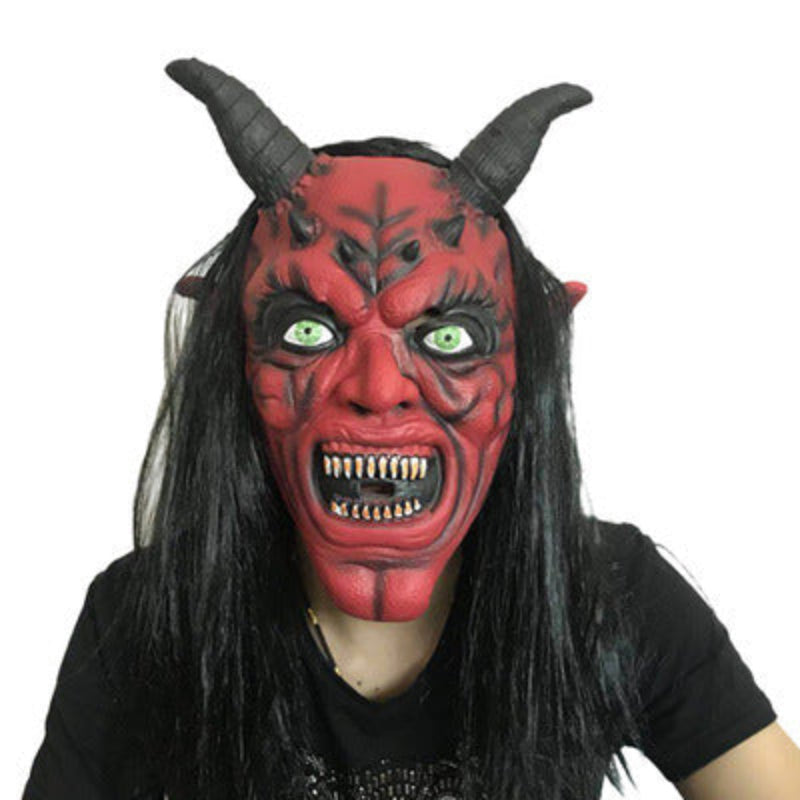 Halloween Demon Horn Mask for Adults – Scary Costume Party Accessory