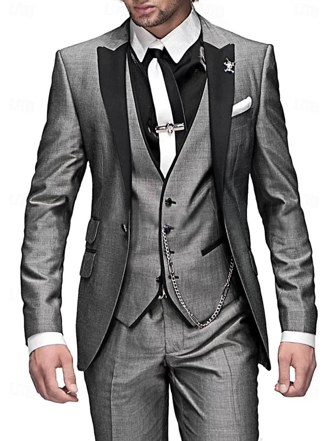 Men's 3-Piece Formal Business Suit Set – Classic Slim Fit, Modern Elegance, Versatile for Weddings & Office