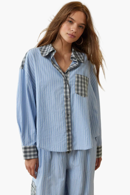 Women's Relaxed Fit Pajama Set – Classic Striped Lounge Sleepwear