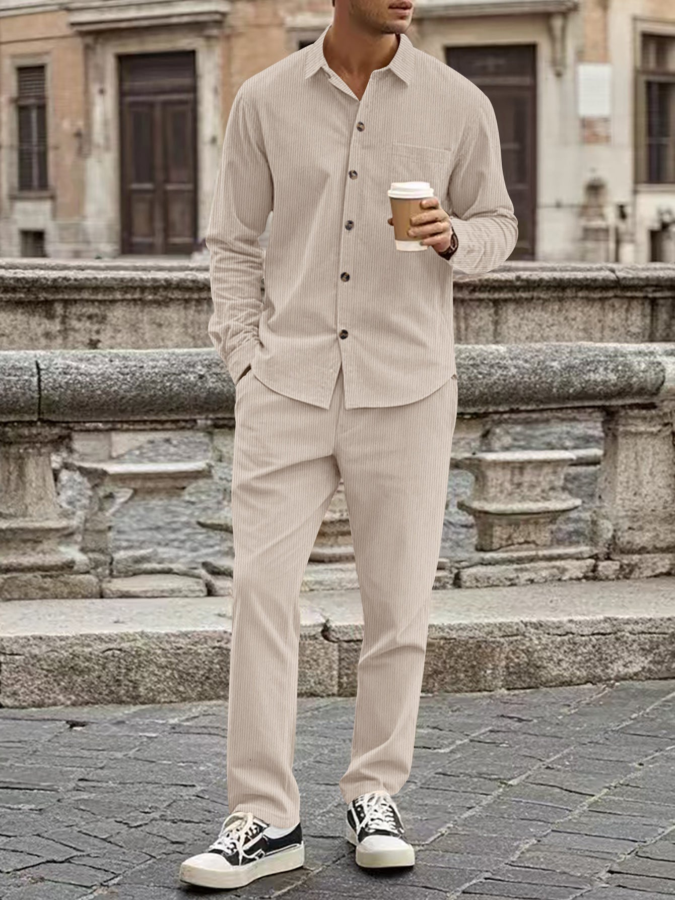 Kirk – Casual Sports Cardigan Trousers Set