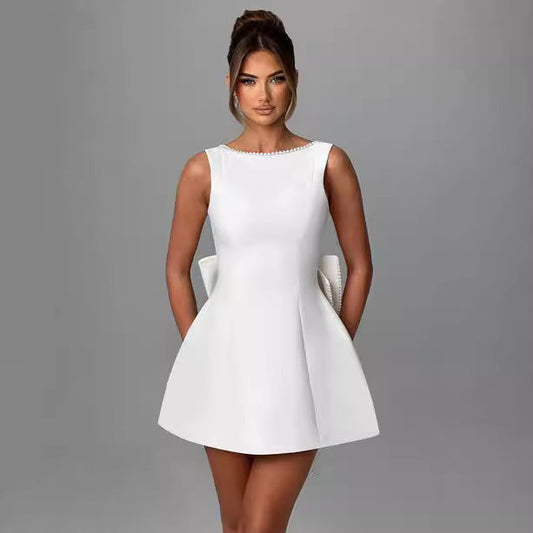 Lydia – Women's Pearl Bow Fashion Slim Fit Skirt