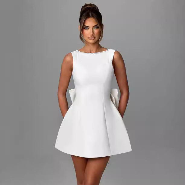 Lydia – Women's Pearl Bow Fashion Slim Fit Skirt
