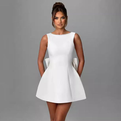 Lydia – Women's Pearl Bow Fashion Slim Fit Skirt