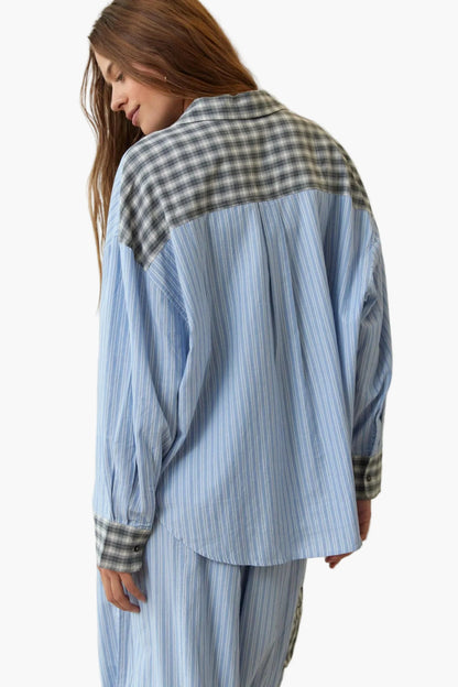 Women's Relaxed Fit Pajama Set – Classic Striped Lounge Sleepwear
