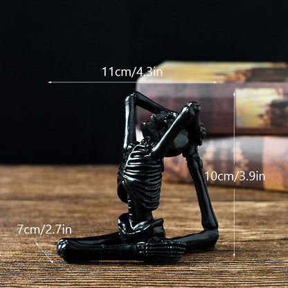Halloween Skeleton Yoga Figurine Set – Spooky Meditation Decorations for Parties & Home