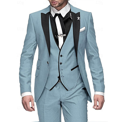 Men's 3-Piece Formal Business Suit Set – Classic Slim Fit, Modern Elegance, Versatile for Weddings & Office