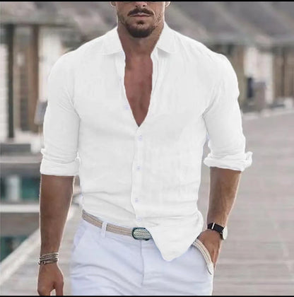 Alfred – Men's Linen Button-Up Beach Shirt