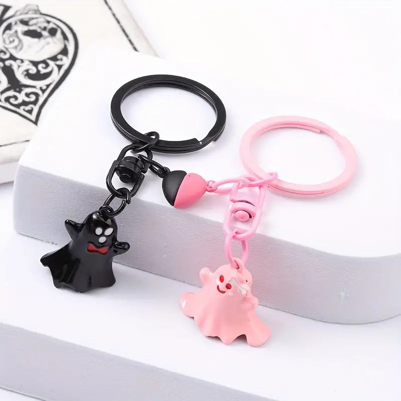 Halloween Ghost Couple Keychain Set – Cute Spooky Accessories for Halloween Parties and Gifts