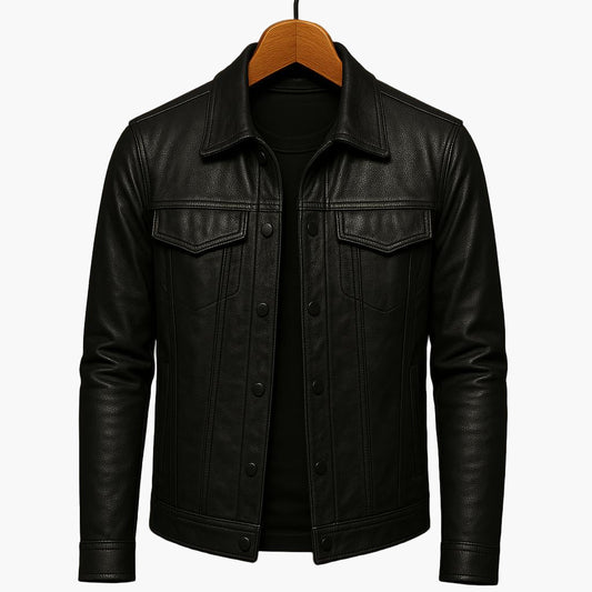 Men's Moto-Inspired Classic Leather Jacket for Modern Casual Style