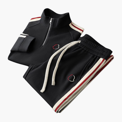 Men's Modern Athletic Jogging Set with Half-Zip Sweater – Casual Sportswear Outfit
