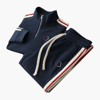 Men's Modern Athletic Jogging Set with Half-Zip Sweater – Casual Sportswear Outfit