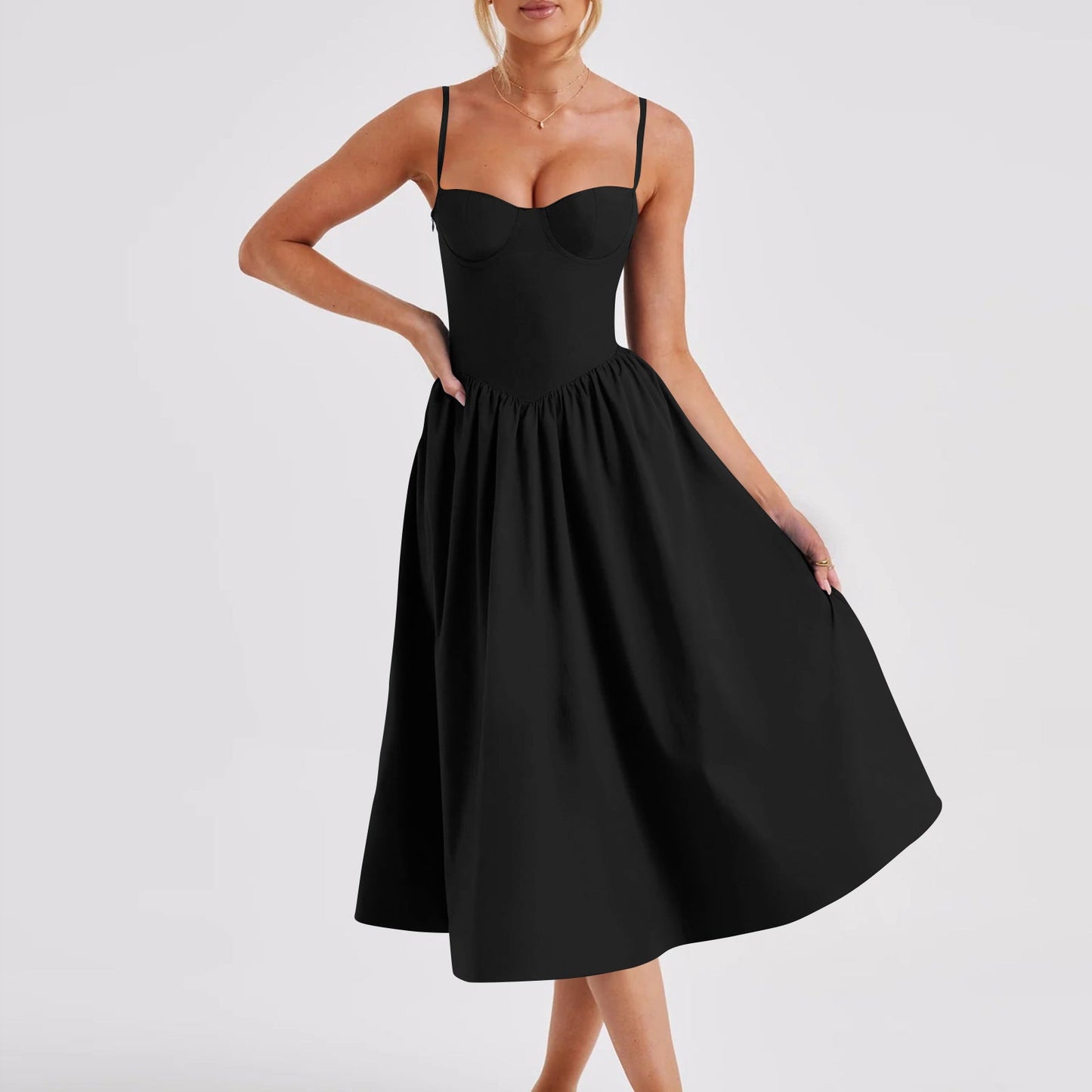 Sophie – French Retro Long Dress Court Style