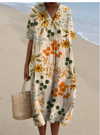 Christina – Comfortable Loose Printed Long Dress