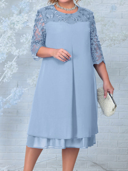 Janet – Women's Embroidered Chiffon Patchwork Dress