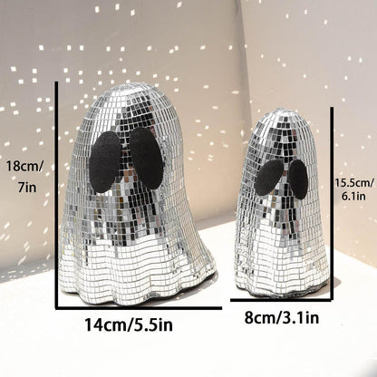 Halloween Disco Ball Ghost Decoration – Spooky Party Home Accent