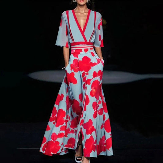 Women’s Chic Maxi Wrap Dress – Elegant Party & Evening Gown for Weddings & Gala
