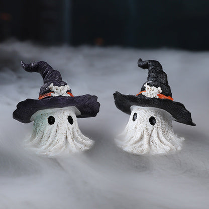 Halloween Ghost Wizard Hat Resin Figurine Decoration