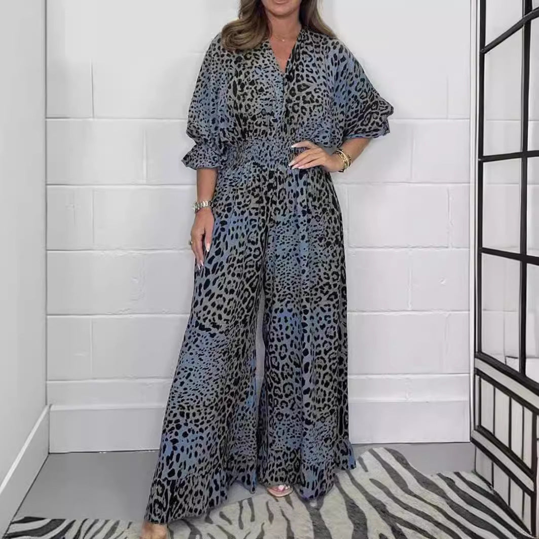 Catherine – Women's Casual Leopard Print Jumpsuit