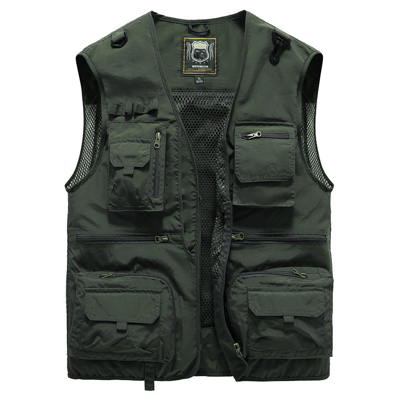 Men's Outdoor Utility Multi-Pocket Camping Vest – Lightweight Adventure Waistcoat
