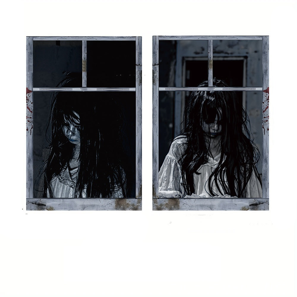 Halloween Scary Nun Window Decoration – Spooky Party Prop for Haunted House & Trick-or-Treat