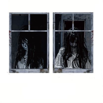 Halloween Scary Nun Window Decoration – Spooky Party Prop for Haunted House & Trick-or-Treat