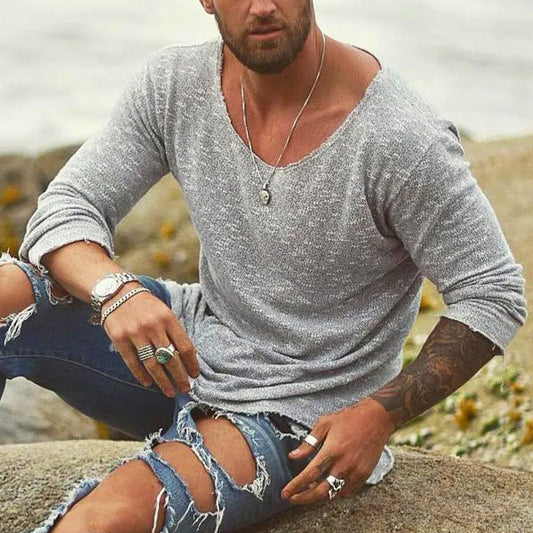 Jason – Men's Boho Loose Casual Long Sleeves Collar T-shirt