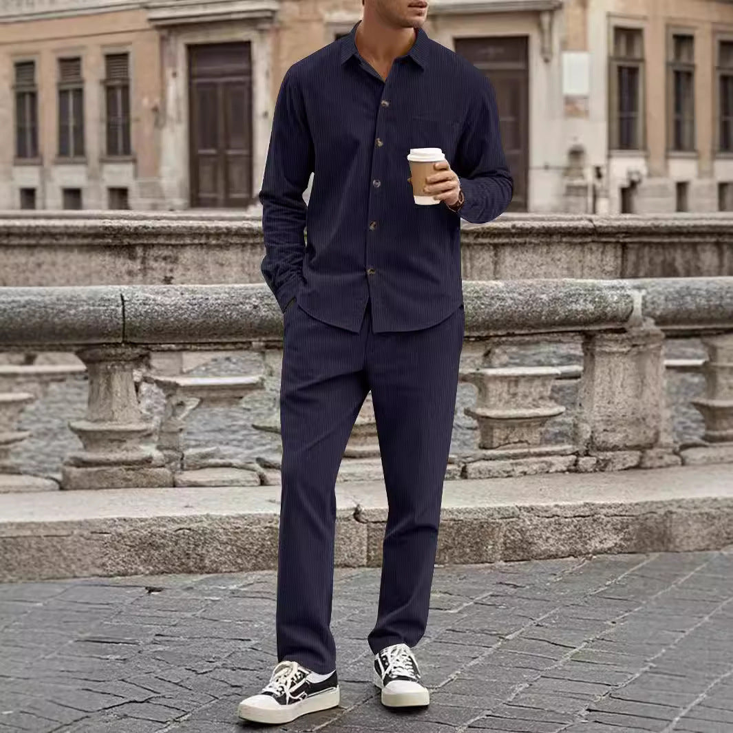 Kirk – Casual Sports Cardigan Trousers Set