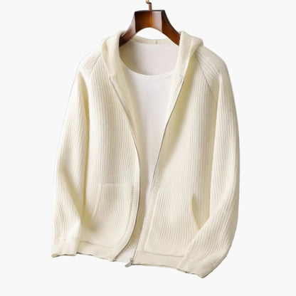 Men's Premium Merino Wool Knit Hoodie – Handmade Casual Style for Everyday Comfort