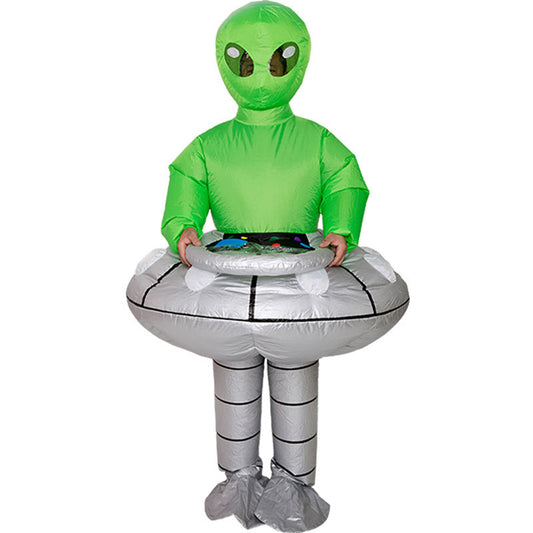 Kids' Halloween Inflatable Alien Spaceship Costume - Fun Cartoon Doll Outfit for Parties & Trick-or-Treat
