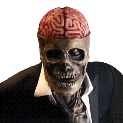 Halloween Brain Skeleton Latex Headgear Costume for Adults - Spooky Party Mask
