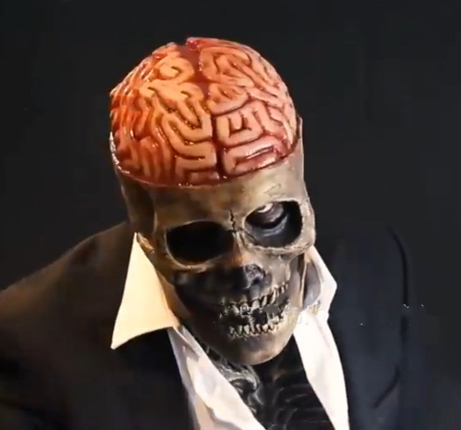 Halloween Scary Movable Brain Mask – Creepy Horror Clown Costume Prop for Adults