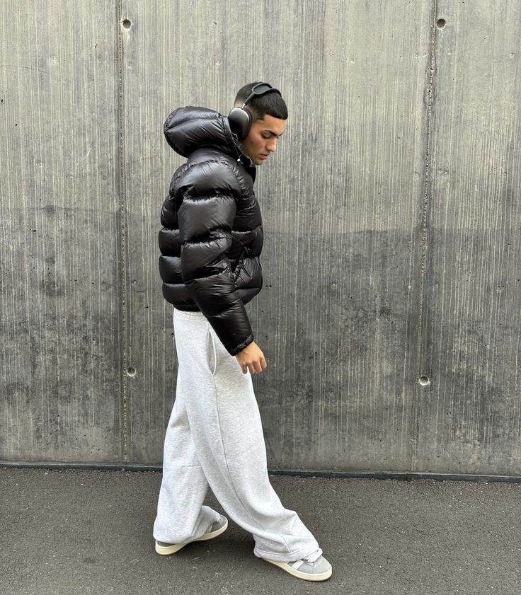 Men's Glossy Puffer Jacket – Urban Winter Street Style Outerwear