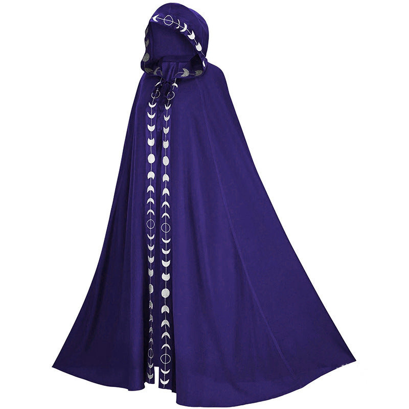 Halloween Unisex Wizard Hooded Cloak Cape Costume for Adults
