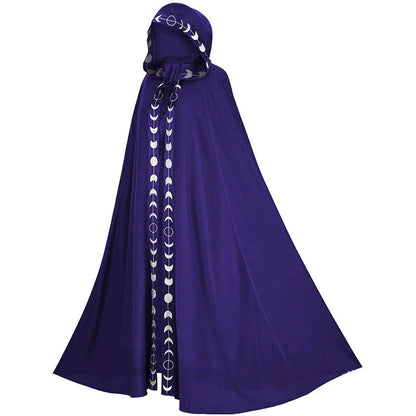 Halloween Unisex Wizard Hooded Cloak Cape Costume for Adults