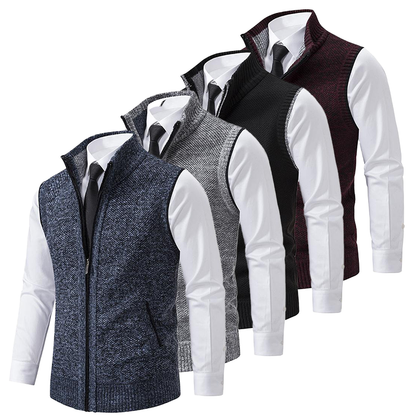Men's Smart Casual Zip-Up Sweater Vest – Classic Business & Everyday Layer