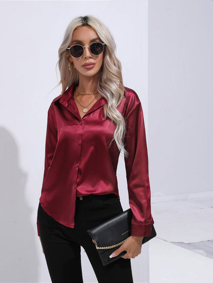 Harriet – Elegant Women's Satin Shirt